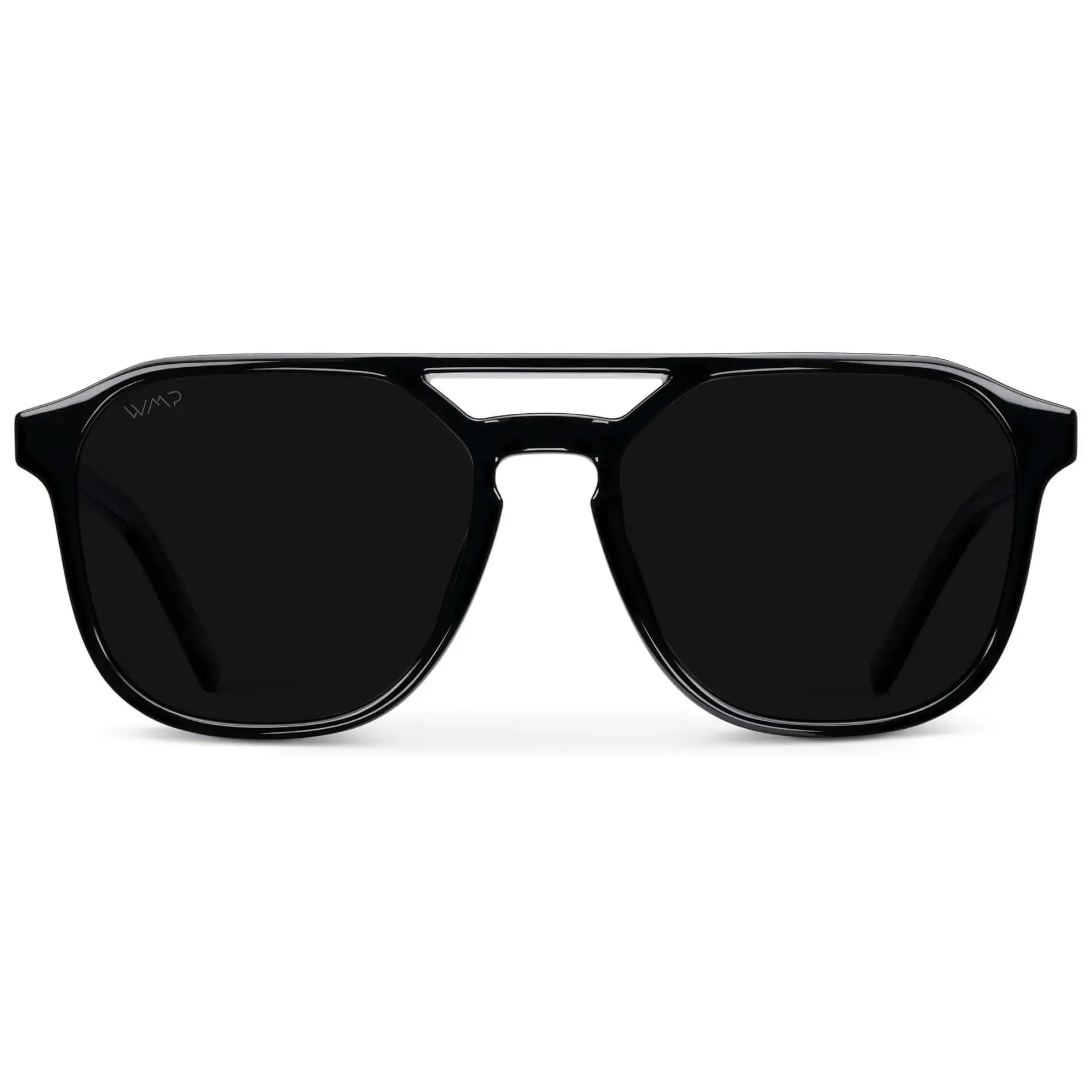 WMP Eyewear Hunter Men's Polarized Rectangular Aviator Sunglasses in Lightweight Acetate Frame with 100% UV Protection, Acetate Polarized Sunglasses, Lightweight Sunglasses