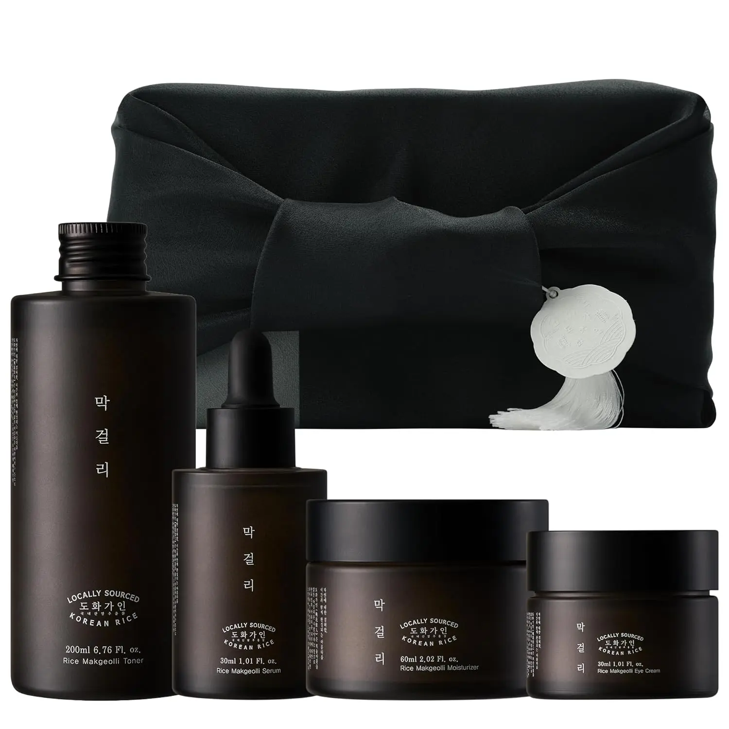 Makgeolli Line Premium Korean Skincare Gift Set – Toner, Serum, Moisturizer & Eye Cream – Radiance, Firming & Hydrating Skincare Gift for Healthy-Looking Skin