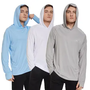 3 Pack Men's Long Sleeve Mud Block Hoodie Upf50+ Sunwear Fishing Clothes UV Surfing Swimming Running