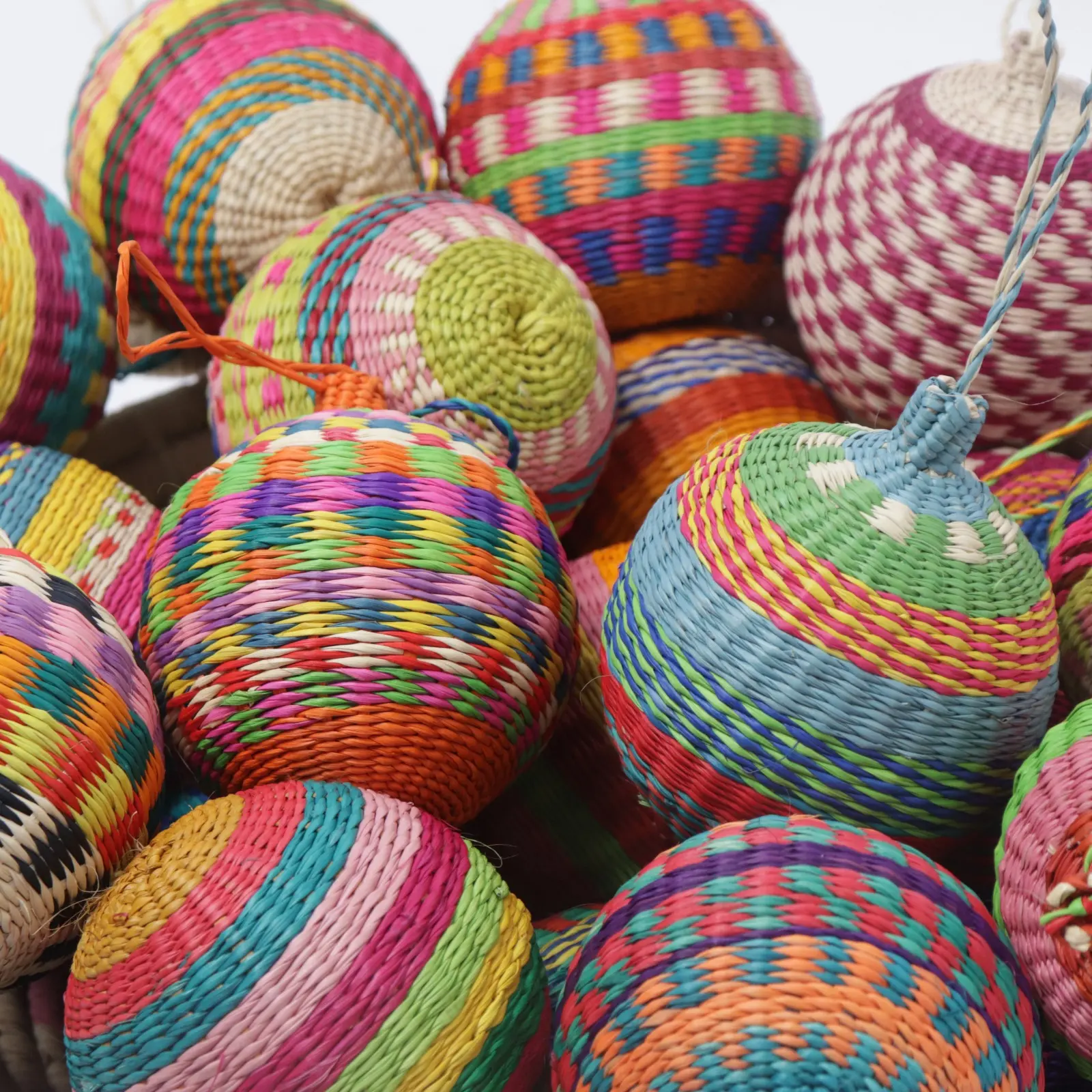 Holiday ornament Raffia balls