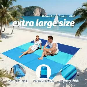 Gradual Outdoor Camping Beach Mat, Beach Blanket, High-Quality Foldable Portable Picnic Mat, Polyester Grid Fabric, Suitable for Beach, Picnic, Camping, Summer Vacation