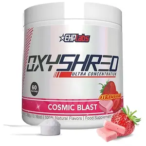 EHPlabs OxyShred Ultra Concentration Pre Workout Powder 60 Serves 150mg Caffeine Sugar Free Vegan Friendly GlutenFree Men Women Health Fitness Supplements Cosmic BlastFlavor