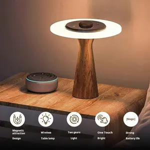 Boca Lamp 2025 Column Table Lamp with Elm Wood Stand MultiColor LEDs Touch Timer Switch Type-C Charging Port for Dorm Nursery Interior Decorative Bed Headboard Lamp