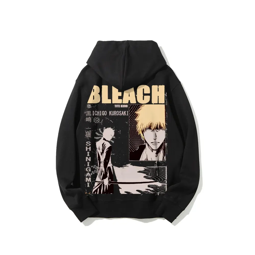 Unisex Bleach Kurosaki Ichigo Hollow Mask Zangetsu Cotton Hoodie - Heavyweight Pullover Tops, Comfortable Breathable Fabric Sweatshirts, Casual Daily Fan Essential Gift, Solid