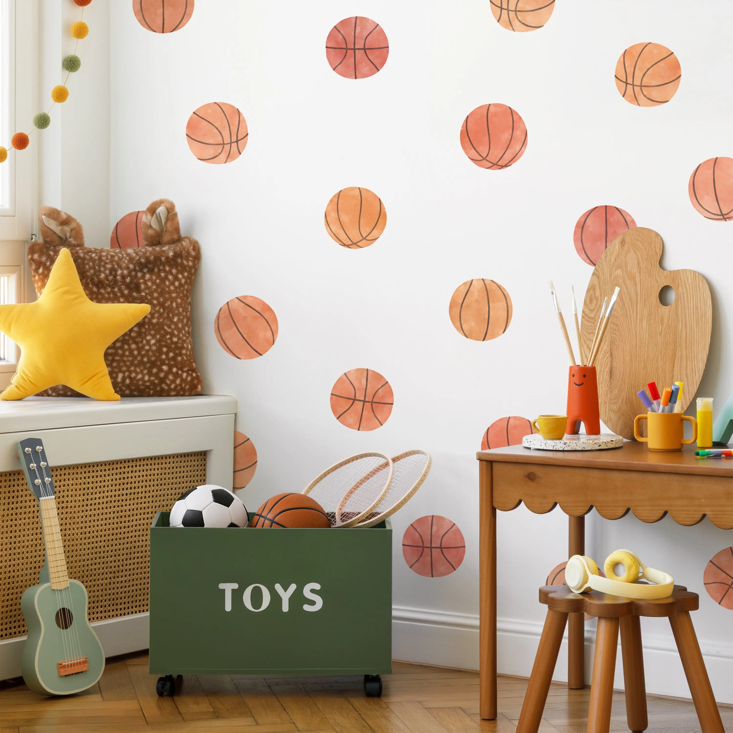 Basketball Wall Decals - Removable & Reusable Fabric Wall Stickers