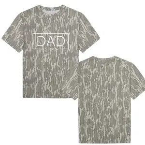 Dad Est. 2026 Shirt Mossy Oak Wash Out Turkey Track Tee Bottomland Camo Tee, Style T Shirt 3D Camo, New Dad Announcement Tee, T-Shirt for Men, Gift for Fan, Father's Day, Mother's Day,Size S-5XL