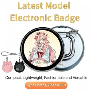 6-Color HD Touchscreen Anime Pin: Display Photos/Videos/GIFs, 600mAh Battery, Lightweight & Portable, Multi-Functional Cosplay Fashion Exhibition, Electronic Pets& Gaming Gift for Men/Women.