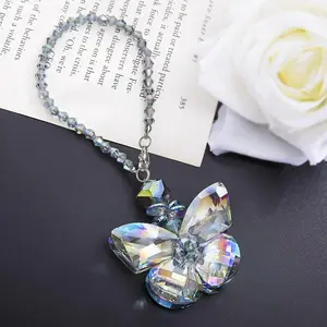 Glass Butterfly  Key Charm Mirror Hanging Ornaments  (Butterfly-1)