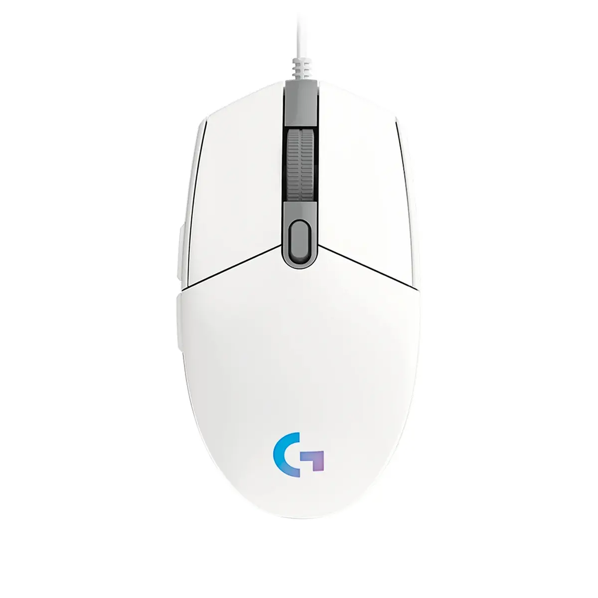 Logitech G203 Wired PC Gaming Mouse, 8000 DPI, RGB LIGHTSYNC Rainbow Optical Effect, 6 Programmable Buttons, White