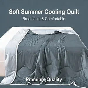Soft Lightweight Dual-Sided Cooling Blanket, Breathable Stitched Design, Multiple Colors Available, Summer Bedding for Hot Weather