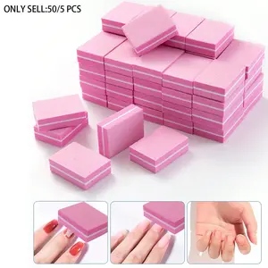 50pcs Nail Polish Blocks, Mini Polishing Blocks for Acrylic and Natural Nails, 100/180 Grit, Loose Polishing Blocks, Professional Manicure Kit