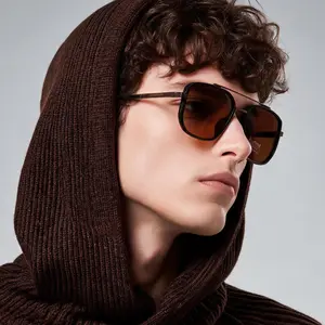 Fashion Geometric Double-Beam Sunglasses - 2026 Fall/Summer Trend, High-Quality Lightweight Durable Metal-Framed Rimmed Frames, Funky Unique Men's Accessories, Birthday Cool Gifts for Guys,summeroutfits,vacationoutfits,beachoutfits
