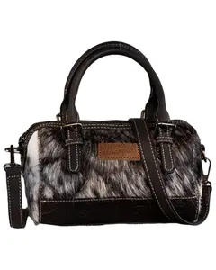 Wrangler Women's Genuine Cowhide Tooled Barrel Crossbody Bag - Wg169-2025 Bk