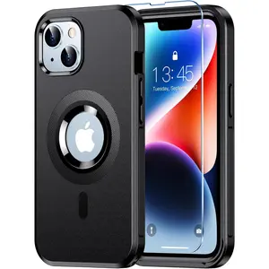 Magnetic for iPhone 14 case, [compatible with MagSafe] [military grade drop protection] [non-slip] [14ft drop shockproof] heavy duty tough rugged shockproof phone case for iPhone 14 (6.1 "), Black