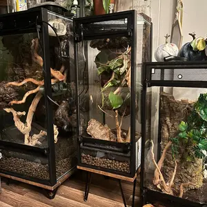 Arboreal Aquarium Conversion Kit with Mister and Interior Light Mounting Inlets for 20 Gallon Aqueon Rimmed Long Tanks (no glass included)