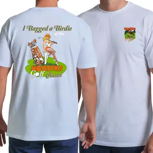 Hooters Golf Classic T Shirt for Men & Women, 2 Sides Vintage Pin Up Golfer Graphic Tee, Soft Cotton Blend Shirt, Funny Golf Outfit, Golf Lover Gift