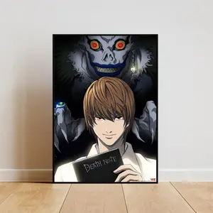 Death Note Anime Canvas Poster, Yagami Light Wall Art, Bedroom Decor & Birthday Gift Death Note Anime Canvas Poster, Yagami Light Wall Art, Bedroom Decor & Birthday Gift
