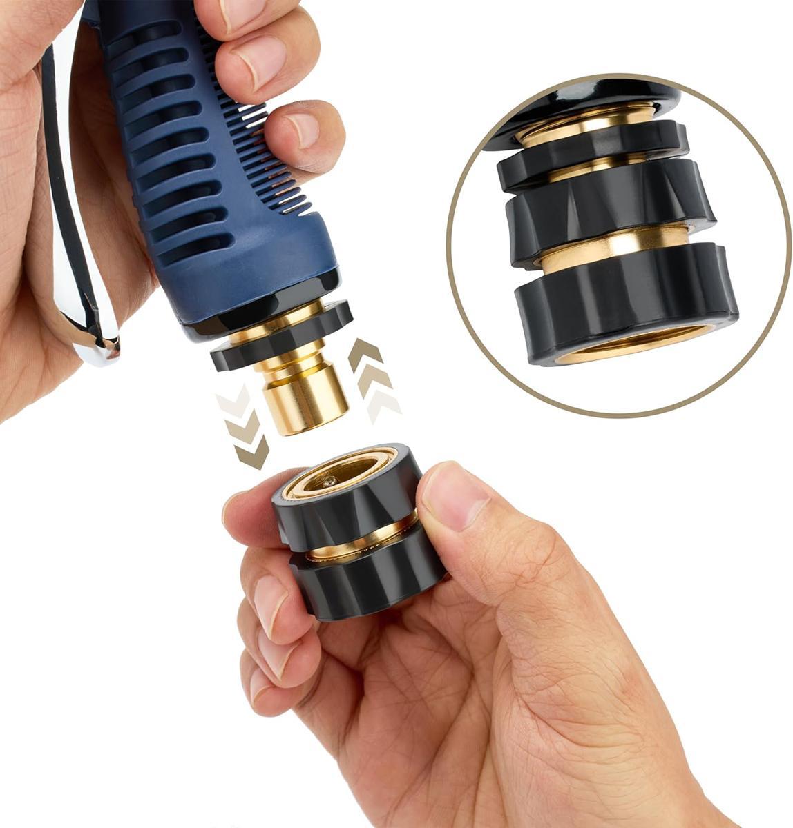 Garden Hose Quick Connector,Male and Female Garden Hose Fitting Quick Connector Rubber Washers Leak Proof Durable Aluminum 6 Set Quick Connect Hose Fittings for Garden Hose Quick Connector with Gasket,3/4 Inch Attachment Quick#MothersDayGift #GiftsForHer