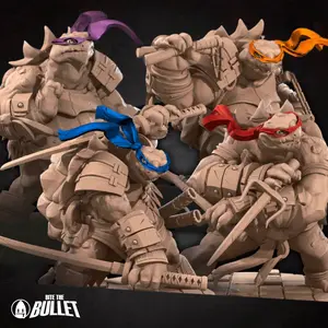 Ninja Tortles (4 Models) 3D printed Unpainted 32mm