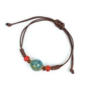 LUMAWU Ceramic Bead Woven Beaded Charm Bracelet - Random Style, Versatile Outfit Matching Fashion Accessory