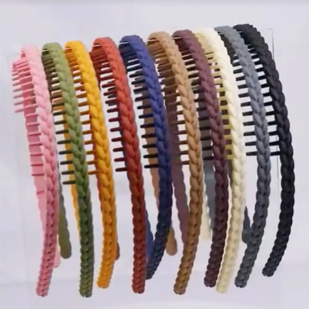 10 piece Colorful Fashion Headbands Non Slip Tooth Hairband Plastic Floral Hairbands with Teeth for Women Men Teen Girls
