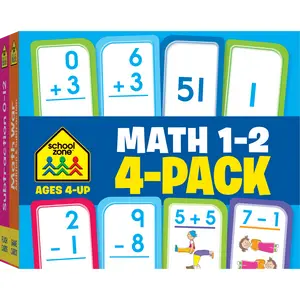 Math Grades 1-2 Flash Cards (4-Pack)