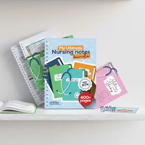 RN Handwritten Nursing Notes Bundle - 400+ Page Concise, Comprehensive Office Notebook Set for Nursing School Success