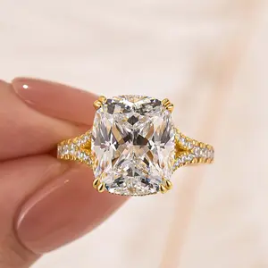 Effinny Jewelry 5.0ct Cushion Cut Engagement Ring in 925 Sterling Silver, Women's Promise Ring, 5A Grade Cubic Zirconia Anniversary Ring for Women Outdoorfun, Bridal Engagement Ring, Vintage Rings Jewelry