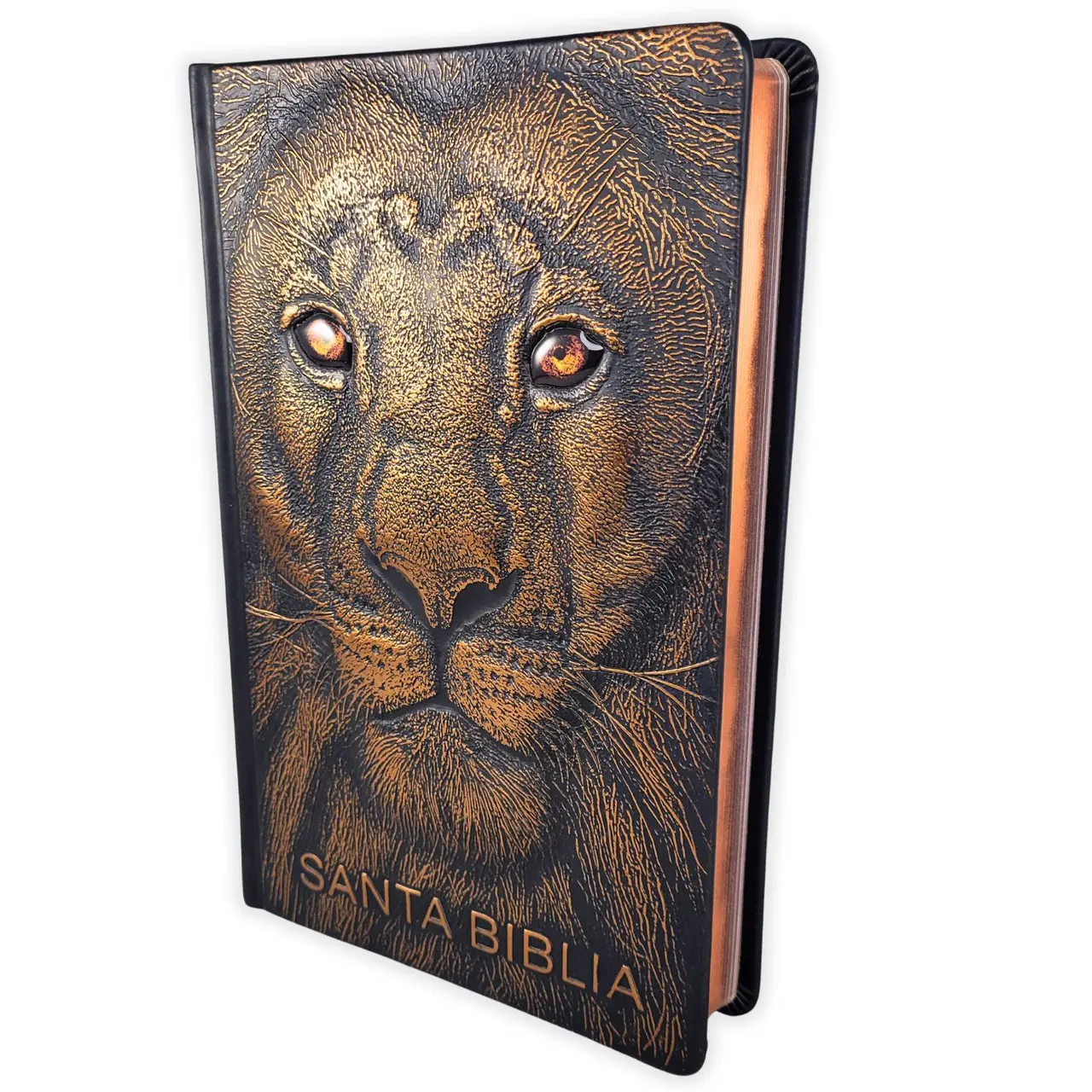 Biblia Edicion Especial 10.5 puntos RV1960, tapa dura leon de Juda, bronce