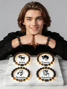 Crystal Bracelet Beaded Bracelet Feng Shui Bracelet, Natural Black Onyx Tiger Eye Beaded Bracelet, Protection Wealth Luck Healing Bracelet for Men