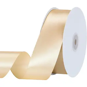 Champagne  Ribbon 1 1/2 Inch 60 Yards Wide  Bows Ribbons for  Wrapping Flower Bouquet Birthday Wedding