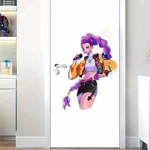Large Cartoon Wall Sticker, Anime Sticker, Decorative Sticker, Self-Adhesive Door Decal, Multiple Sizes, Indoor Decor for Bedroom, Living Room, Birthday Party Gift