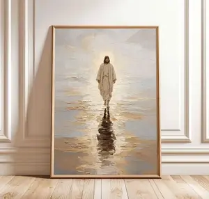 Jesus Walking on Water Christian Art Bible Verse Wall Decor Posters