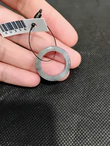 Natural Grade A Jadeite Jade Ring | Authentic Burmese Jade Band | Silver Grey | Size US 9