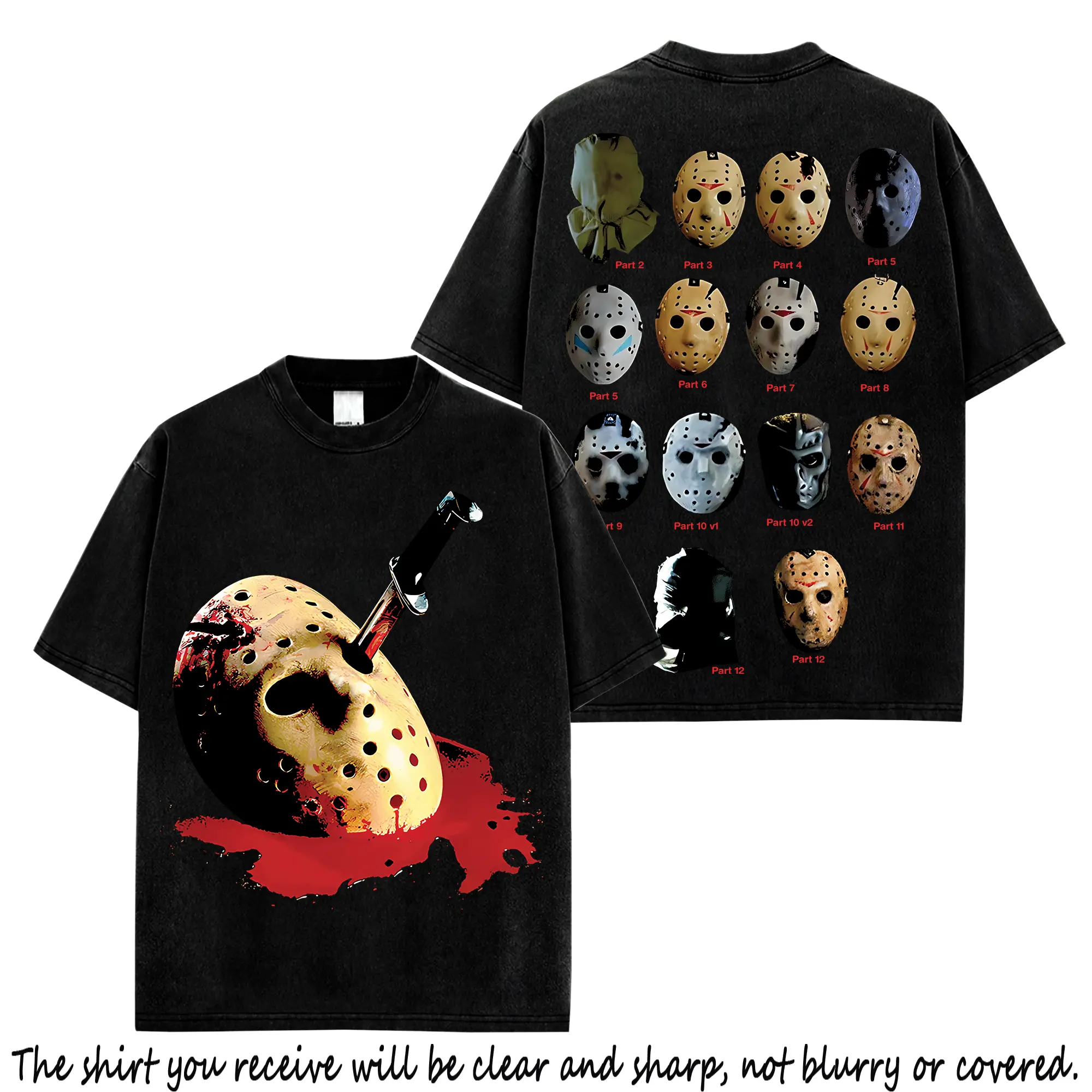 Jason Voorhees Vintage Shirt, Friday the 13th Horror Movie Tee, Classic Slasher Graphic T-Shirt, Hockey Mask Fan Gift, Halloween Streetwear Outfit