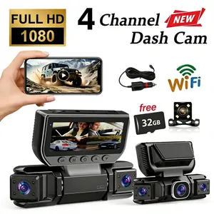 This 4-Lens Dash Cam’s a Game Changer! FREE 32G & WiFi Link🚗 Non-rechargeable, must be used while plugged in. WiFi Car Dashcam HD Car Camera