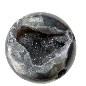 Druzy "Black Amethyst" Agate Crystal Sphere 3.5 inches Natural Crystal Home Decor Healing Crystal