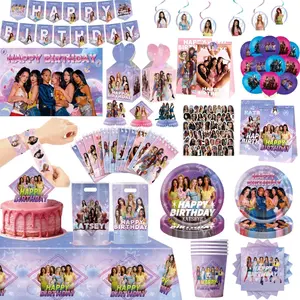 kpop katseye Birthday Decoration Party Tableware Tablecloth Cup Plate Napkin Bag Stickers Baby Shower kpop party favors Supplies
