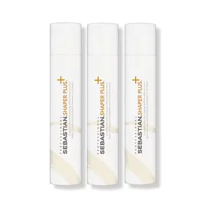 Sebastian Shaper Plus 3-Pack Extra Strong Hold Hairspray, Humidity-Proof, Long-Lasting All-Day 24-Hour Control, Non-Sticky Daily Haircare Styling Product