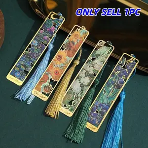 Vintage Floral Metal Bookmark with Tassels, Durable Bronze Finish, Perfect Gift for Book Lovers, Writers, Friends, Teachers, Book Accessories