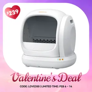 MeoWant 75L Large automatic litter box with APP Control, Self-Cleaning，Odor Removal, Anti-Pinch Design, and Easy Installation for Multiple Cats，Valentine's Gift,MeoWant SC02