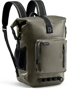 Waterproof Backpack Motorcycle Dry Bag with Roll Top Closure for Kayaking, Travel, Surfing, Boating, Fishing, Camping (Olive 35L)