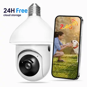 Portable Light Bulb Security Camera 1080P HD, Wireless WiFi Smart Home Camera with Full-Color Night Vision, Motion Detection Alarm, Two-Way Audio, Outdoor Camera for Porch Garage Yard, Alexa Compatible, Cloud Storage Support