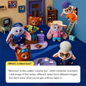 Disney Zootopia Mystery Vinyl Plush Blind Box - Assorted Judy & Nick Characters, 3" Collectible Gift for Kids & Fans