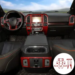 For 2015-2020 Ford F150 Interior Center Console Full Trim Cover Kit Automotive Replacement Custom
