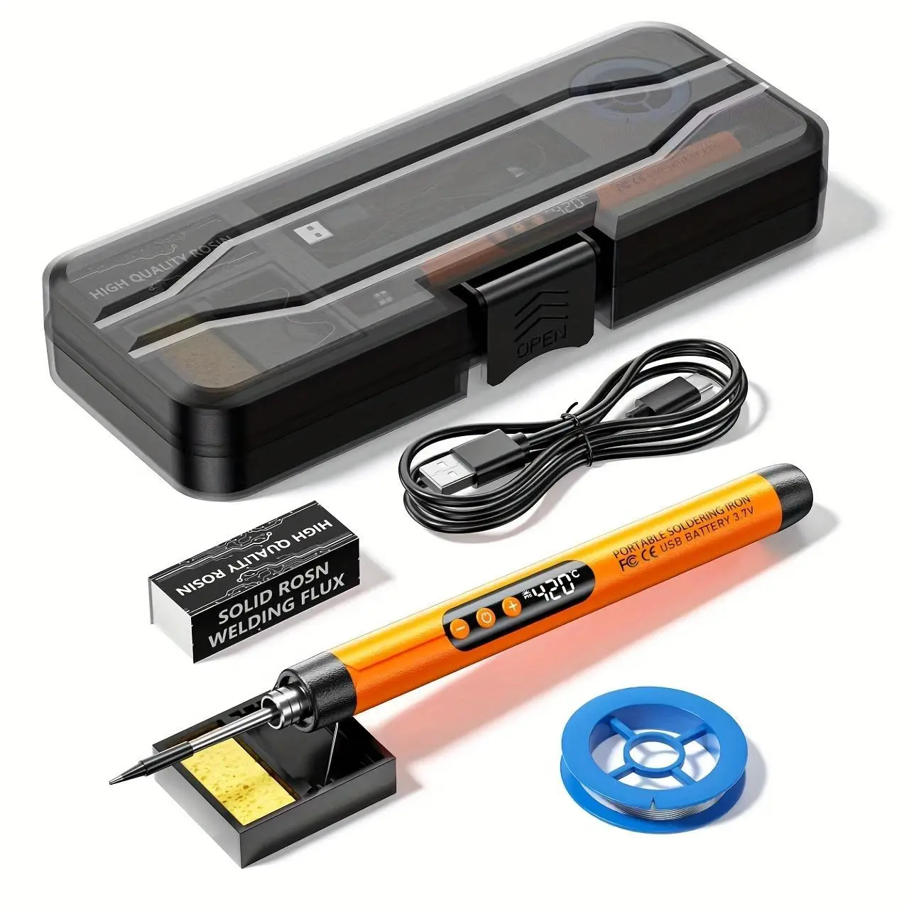 Portable Mini Digital USB Rechargeable Soldering Iron Set with Three Temperature Settings, Suitable for Home Appliance Repair And DIY Projects, Featuring a Low Voltage 8W Charging Soldering Pen for Manual Welding Tool Kit