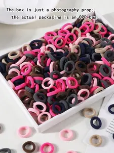 100pcs Girls Elastic Hair Bands, Colorful Nylon Small Headband, for Children Ponytail Holder, Scrunchie Kids Hair Accessories, Elastic Hair Accessory