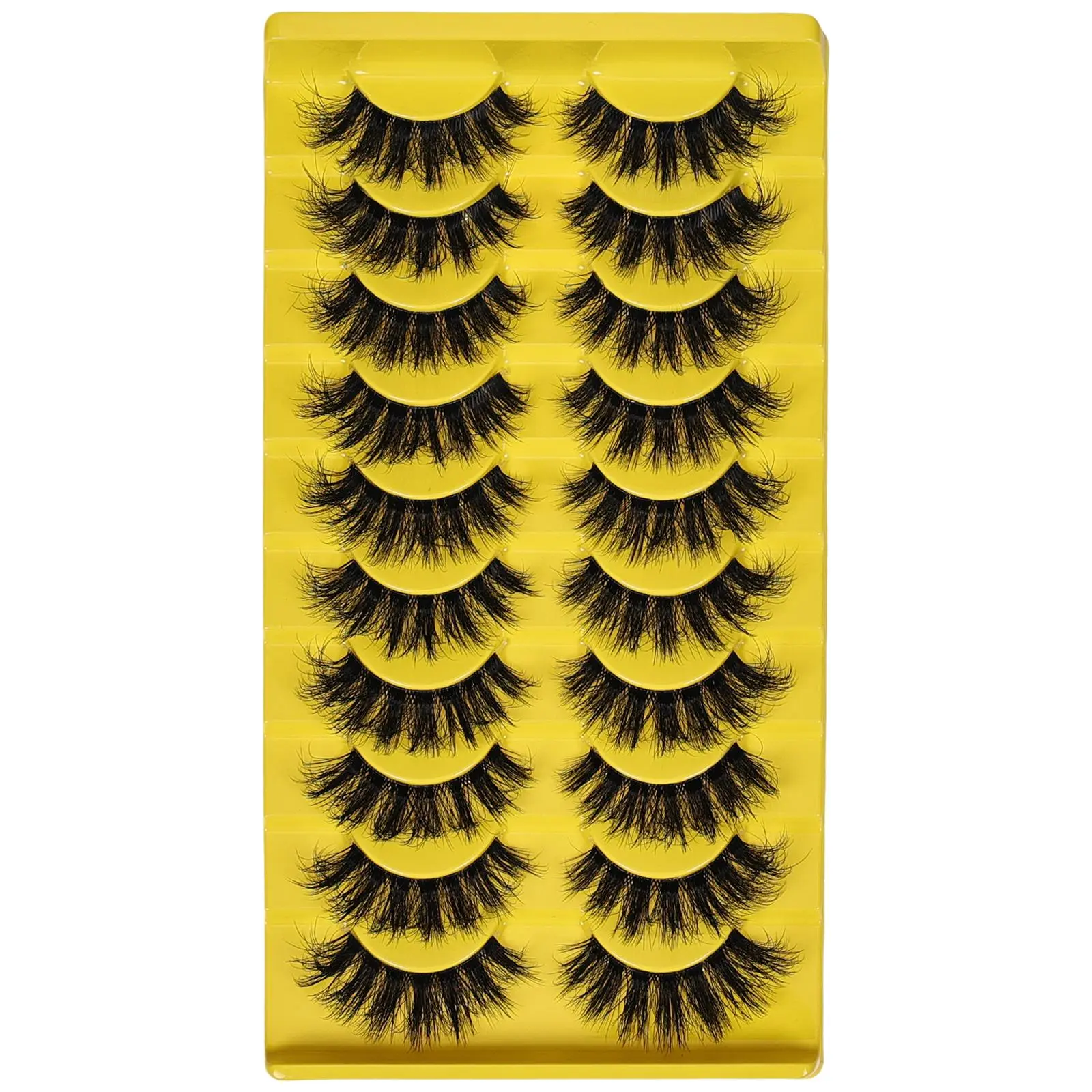 10 Pairs 3D fluffy false eyelashes for dramatic fake eyelashes Messy False Eyelashes Fluffy Thick Lashes Cosmetic Eyelash Set