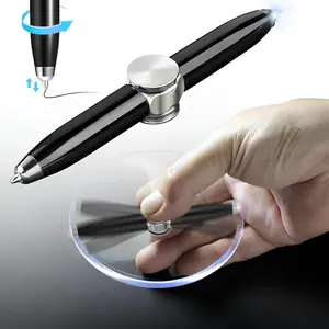 Fidget Spinner Pen Metal Ballpoint, Stress Relief Rotating Pen with LED Light, Writing Pen, Help ADHD Stress Reducer Ballpoint Pen Gift Pen Anti Anxiety, Office Stationery & Supplies, Office Accessories