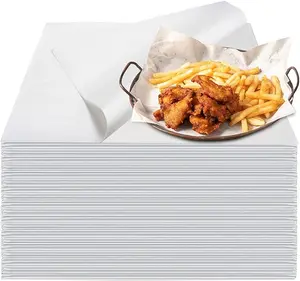 100PCS Deli Paper Sheets 12×12", Unbleached White Wax Paper Sheets for Food Basket Liners, Precut Parchment Paper Baking Sheets for Cookies, Grease Resistant Sandwich Wrappering Paper